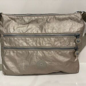 Kipling Crossbody Purse Shimmer Gold Fabric